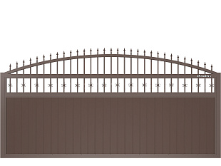 Автоматические откатные ворота Дорхан Premium Classic SLG-A арочные с пиками, 3700x2600